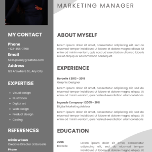 mary jane resume template sample.webp